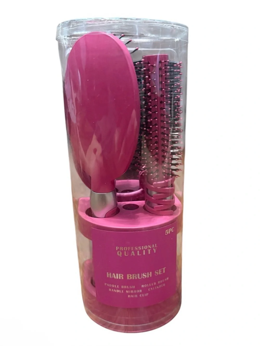 Pink Women’s 5-Piece Hair Brush Set new